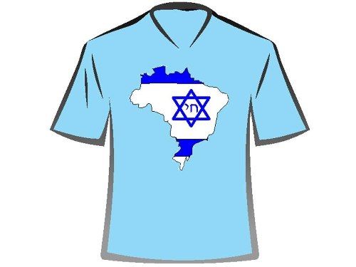 Camisa Personalizada Mapa Do Brasil Na Bandeira De Israel