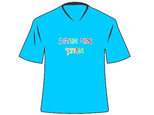 Camisa Personalizada Eu Te Amo Em Hebraico...